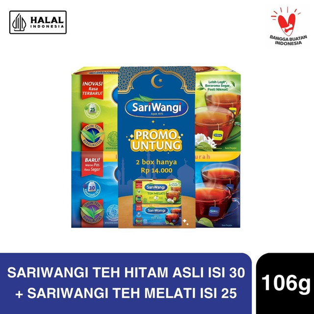 

SARIWANGI TEH ASLI ISI 30 + SARIWANGI MELATI VALUE PACK
