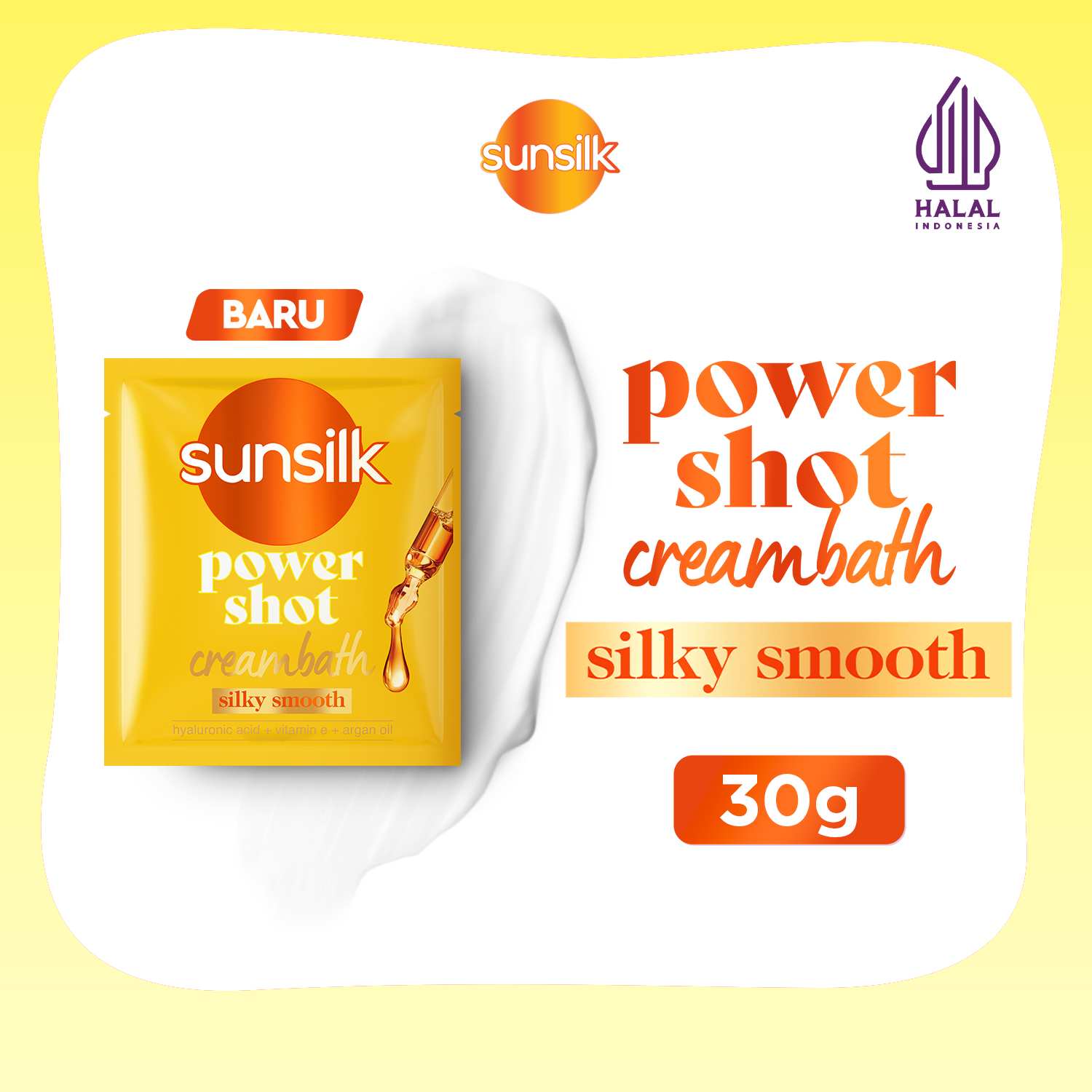 SUNSILK POWERSHOT Creambath RAMBUT SILKY SMOOTH SACHET 30G