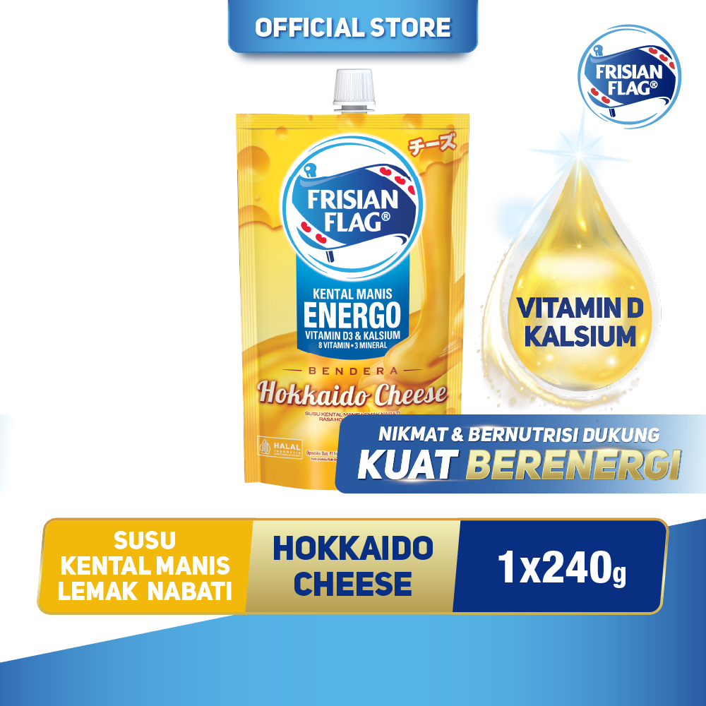 

Frisian Flag Kental Manis Lemak Nabati Hokkaido Cheese Pouch 240g
