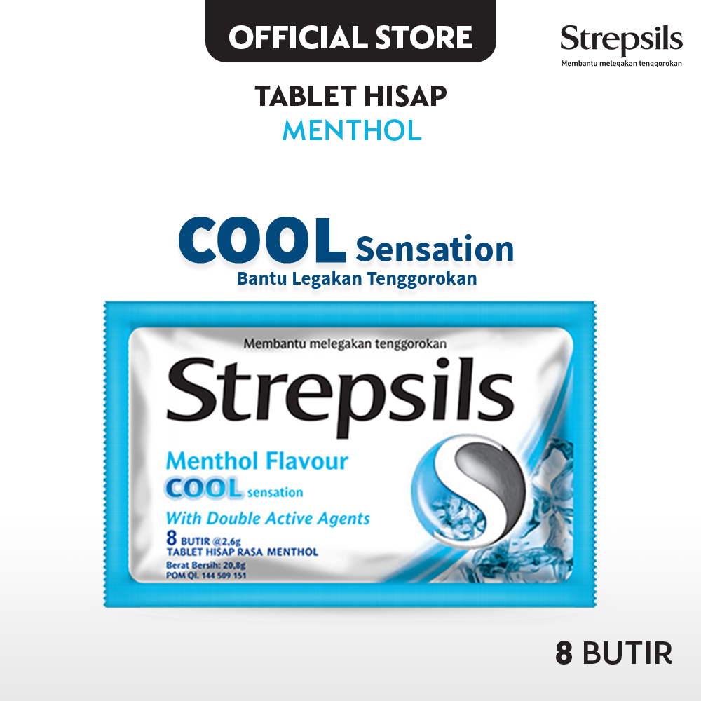 

Strepsils Cool 8s - Permen (Tablet Hisap) Pelega Tenggorokan