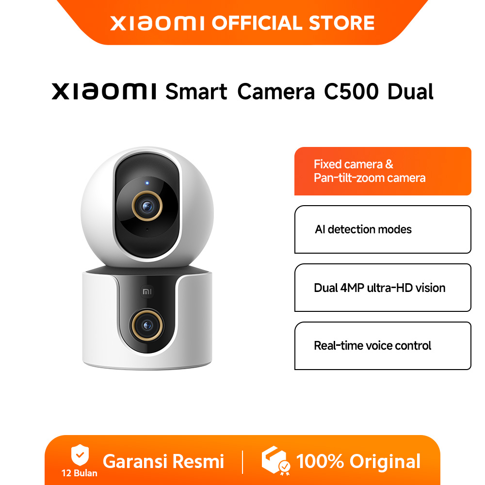 Xiaomi Smart Camera C500 Dual | Fixed Camera & Pan-tilt Zoom Camera | AI Detection modes | Dual 4 MP
