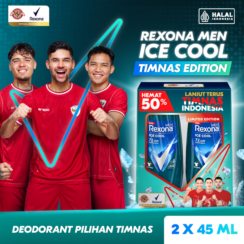 Rexona Men Deodorant Anti-Perspirant Roll On Ice Cool 45ML Twinpack