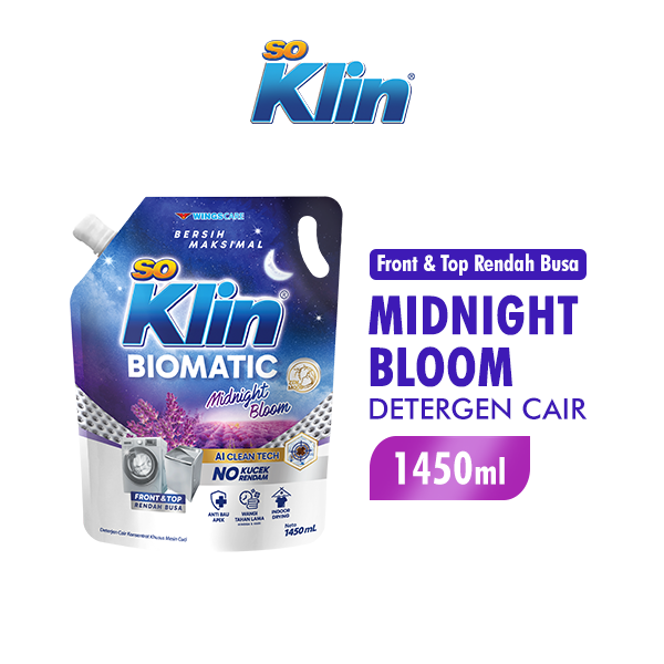 Soklin Matic Deterjen Cair Midnight Pouch 1450 ml