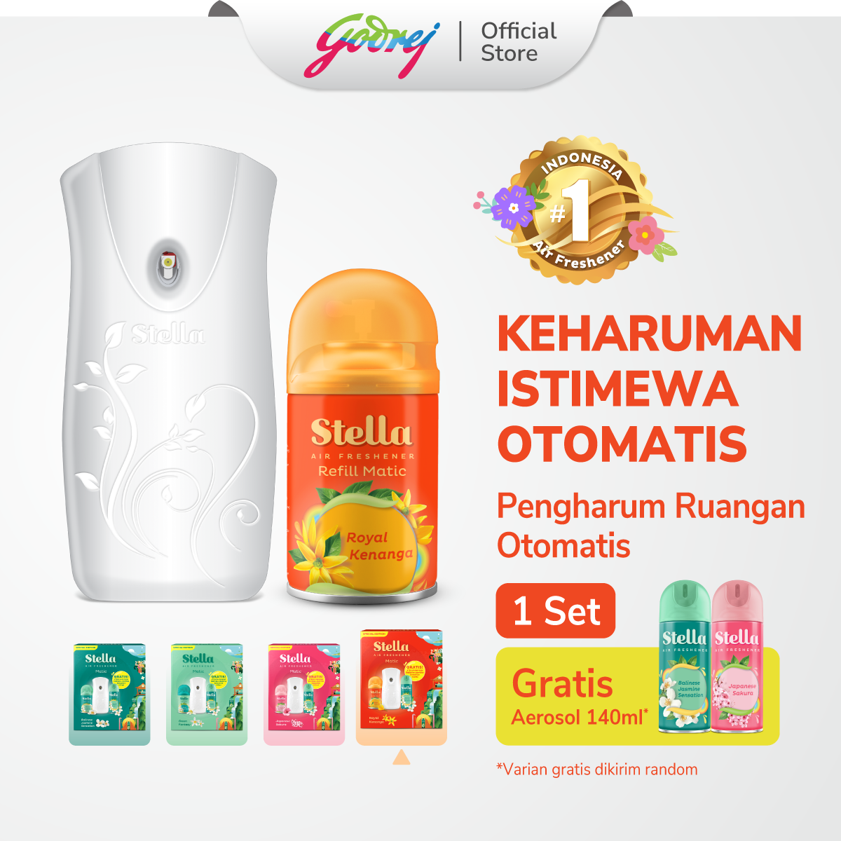 Stella Matic Box Set Royal Kenanga - Pengharum Pewangi Ruangan Otomatis