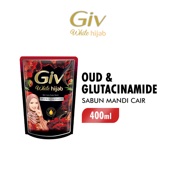 Giv White Sabun Mandi Cair Oud & Glutacinamide Pouch 400 ml