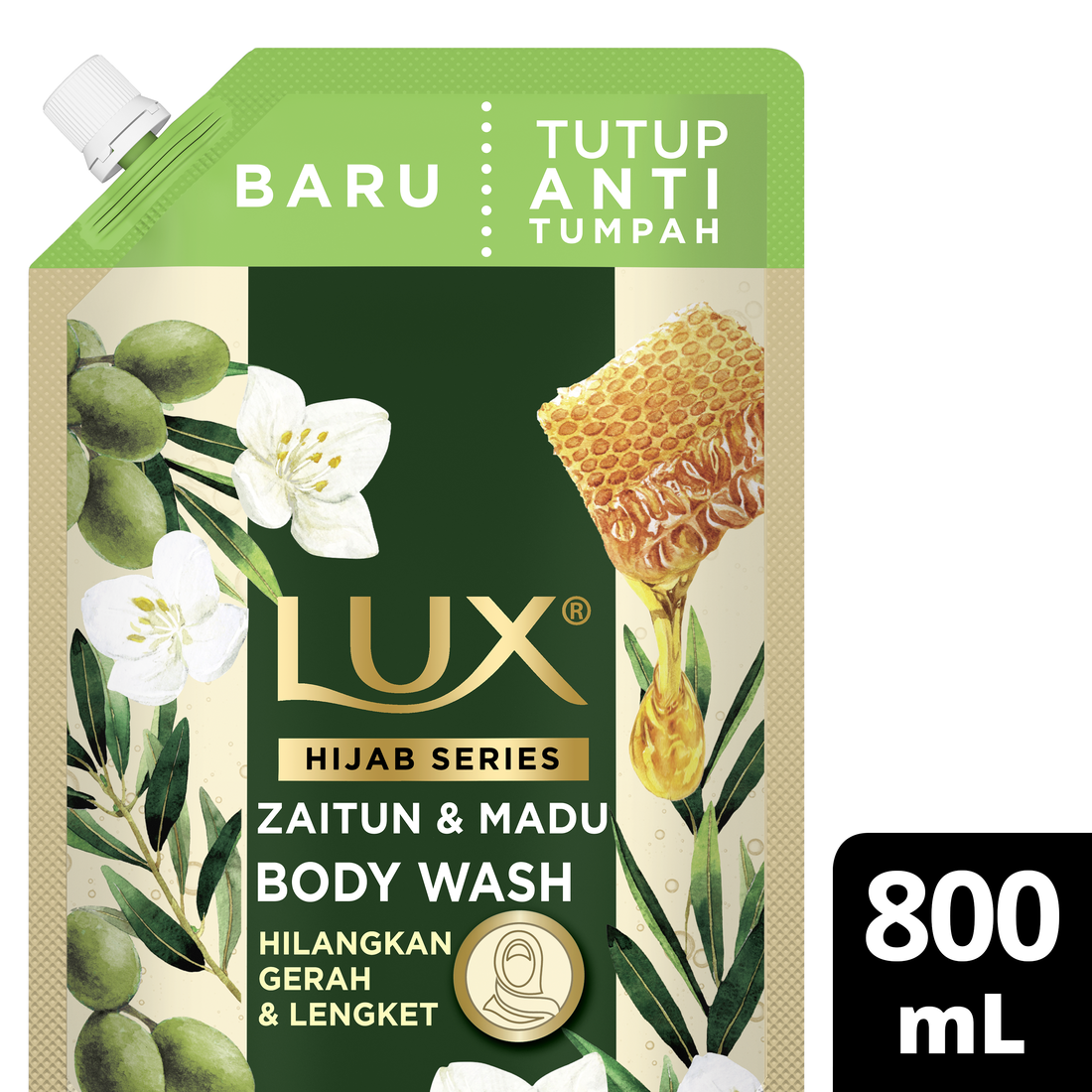 Lux Body Wash Hijab Series Olive Honey 800ml