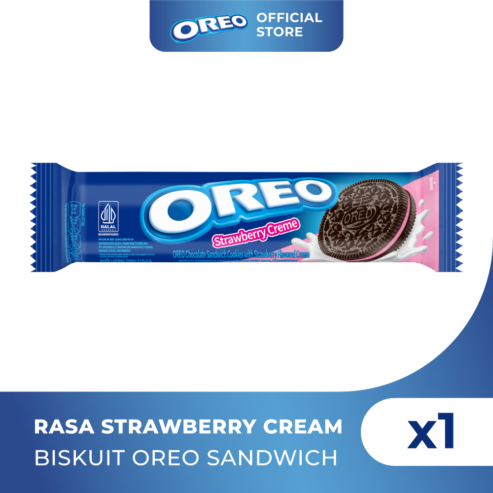 

OREO STRAWBERRY CREAM 110.4G | Cookies Biskuit Cemilan Anak & Dewasa: