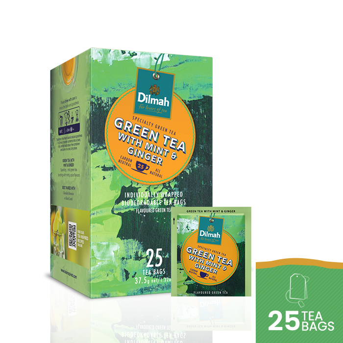 

Dilmah Yum Green Tea with Mint & Ginger [Foil Envelope 25s]