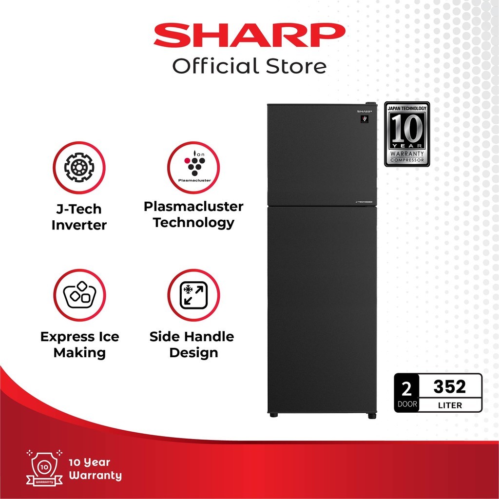 SHARP Reff SJ-426SI-GK Shine J-Tech Inverter Series - 338 Liter