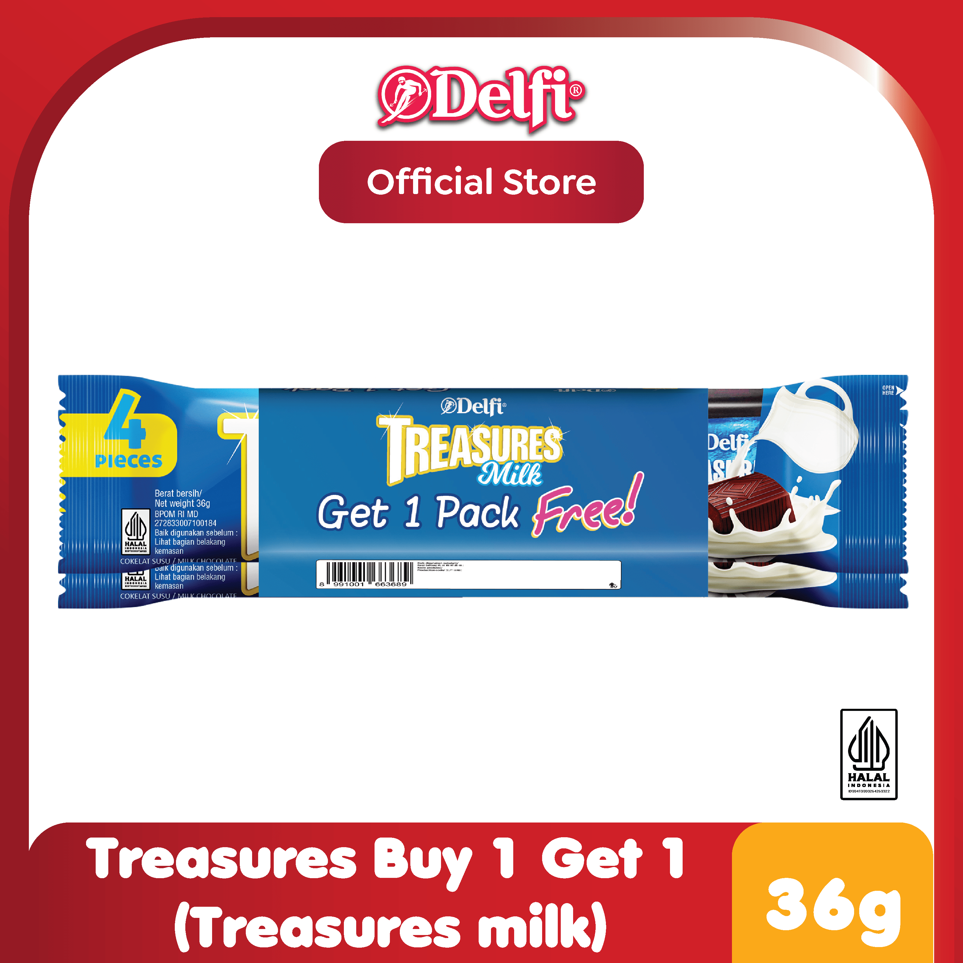 

[BUY 1 GET 1] Delfi Treasures Milk 36 gr