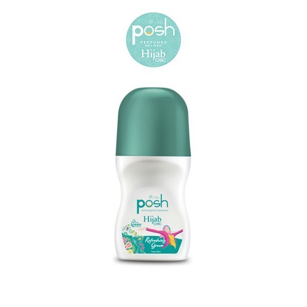 Posh Hijab Chic Roll On Deodoran Refreshing Green 50 ml - Gambar 3