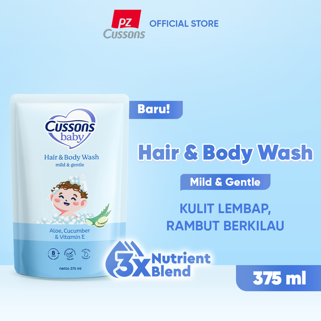 Cussons Baby Hair & Body Wash Mild & Gentle - Sabun Bayi 2in1 Refill 375ml