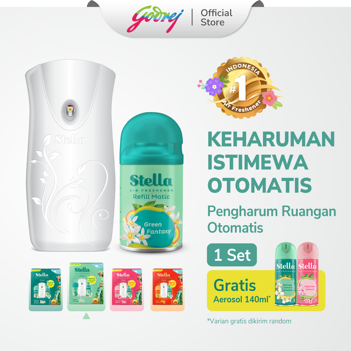 Stella Matic Box Set Green Fantasy - Pengharum Pewangi Ruangan Otomatis