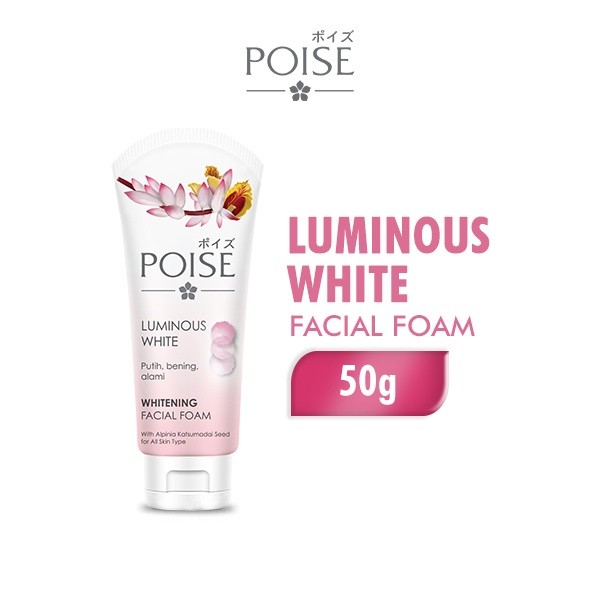 Poise Facial Foam Sabun Cuci Muka Luminous White Tube 50 gr