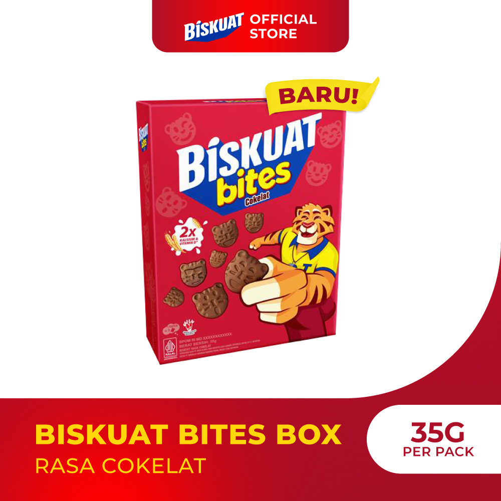

Biskuat Bites Chocolate Box 35g | Biskuit Cokelat Snack Camilan Anak & Keluarga