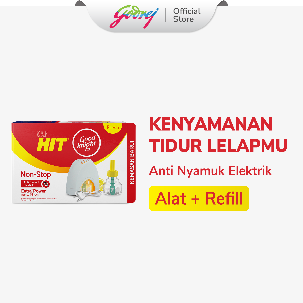 Hit Good Knight Non Stop Set - Obat Nyamuk Elektrik - Bunuh Nyamuk Penyebab Demam Berdarah (DBD)