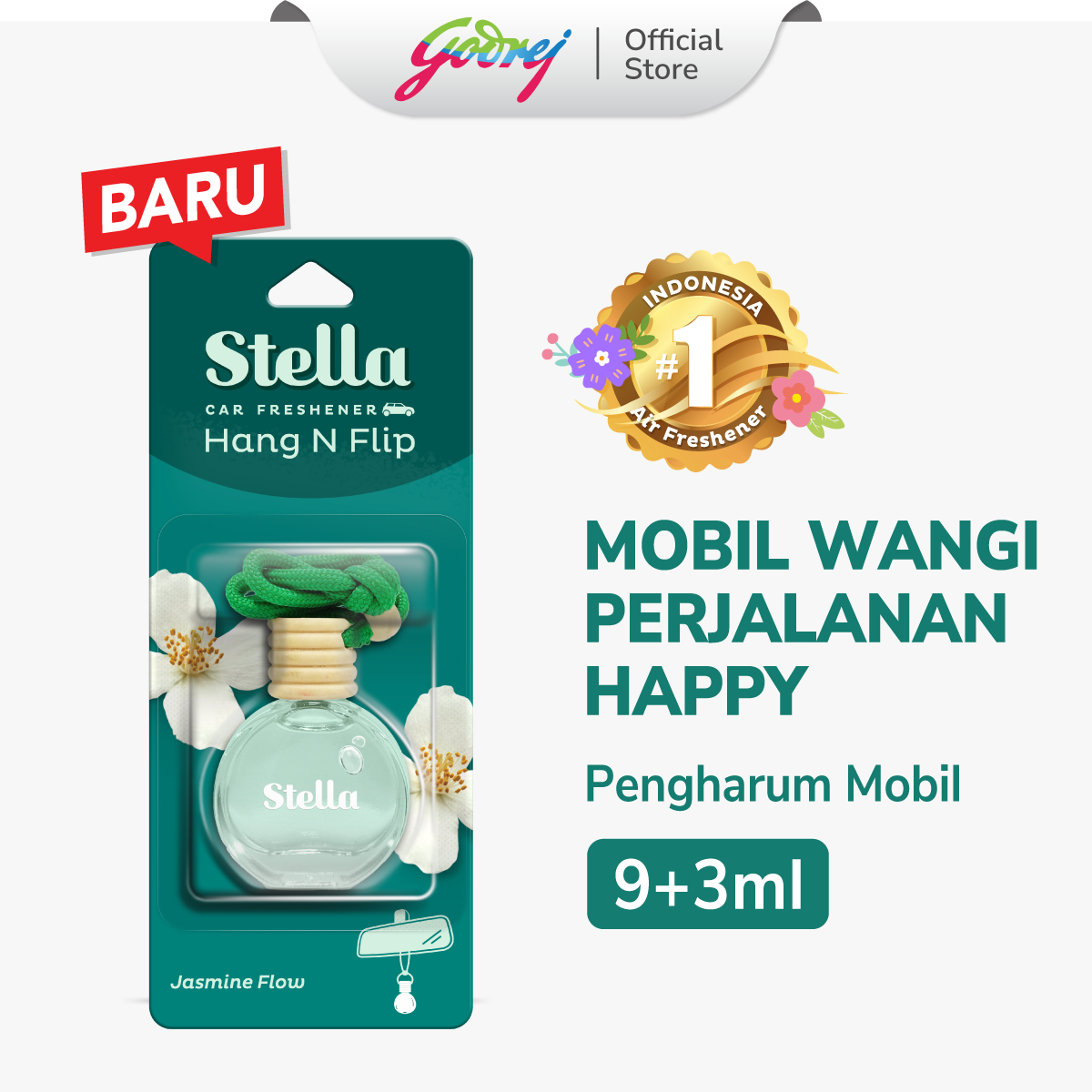 Stella Hang N Flip Jasmine Flow 12ml - Pengharum & Pewangi Mobil