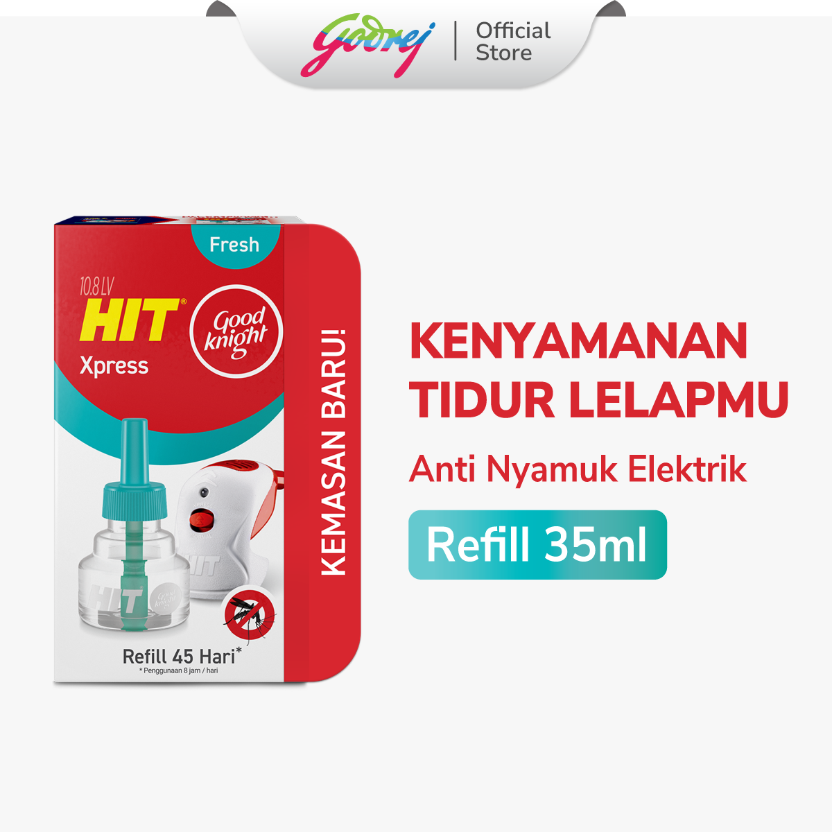 Hit Good Knight Xpress Refill Fresh 45 Hari - Refill Obat Nyamuk Elektrik - Bunuh Nyamuk Penyebab De