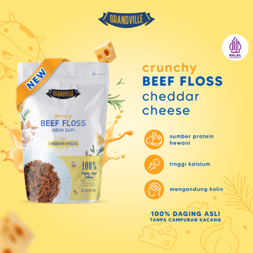 

Grandville Beef Cheddar Cheese Floss (Abon Sapi Keju Cheddar) Original 90gr