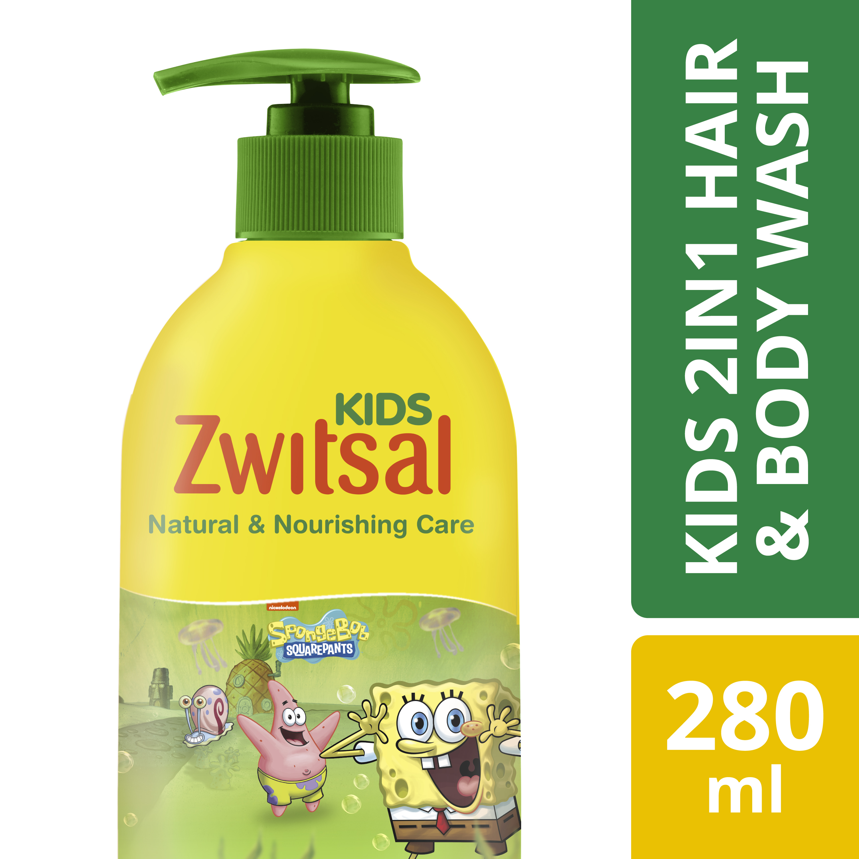 Zwitsal Kids 2 In 1 Hair & Body Wash Natural And Nourish 280 ml