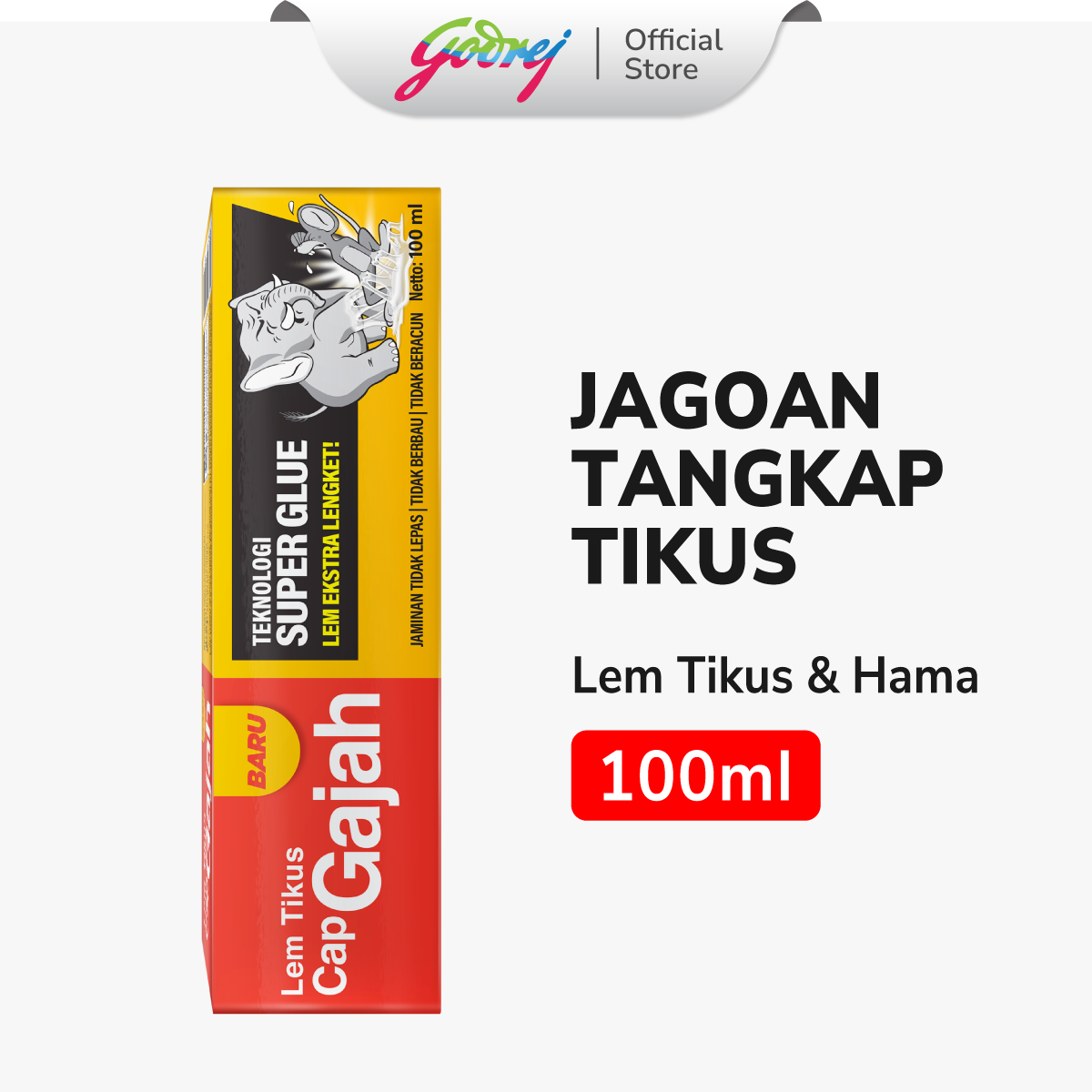 Cap Gajah Lem Tube 100ml - Lem Tikus