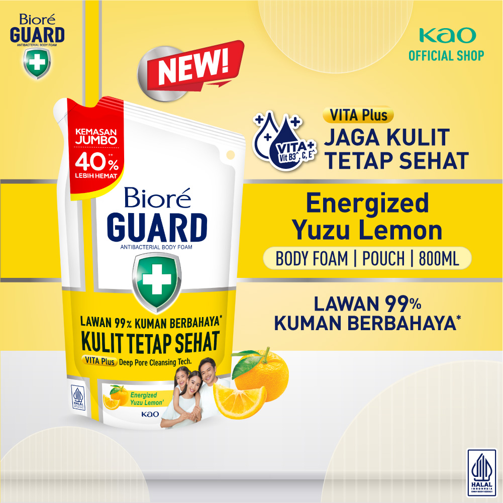 Biore Guard Energized Yuzu Lemon 800ml Pouch