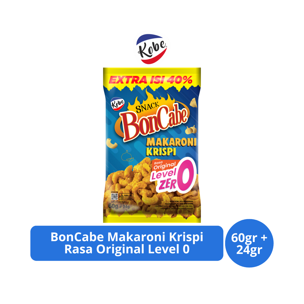 

Kobe BonCabe Makaroni Krispi Rasa Original Level 0 60+24gr