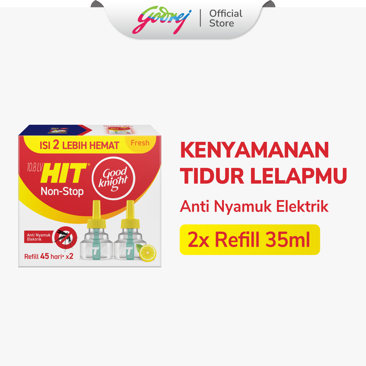 Hit Good Knight Refill Fresh Multipack - Refill Obat Nyamuk Elektrik - Bunuh Nyamuk Penyebab Demam B