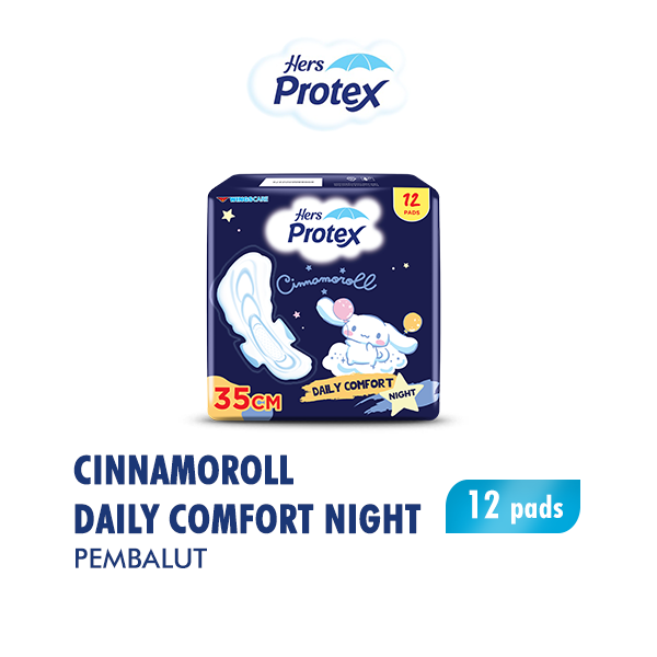 Hers Protex Comfort Night Pembalut Wanita 35 cm Bag Isi 12 Pcs