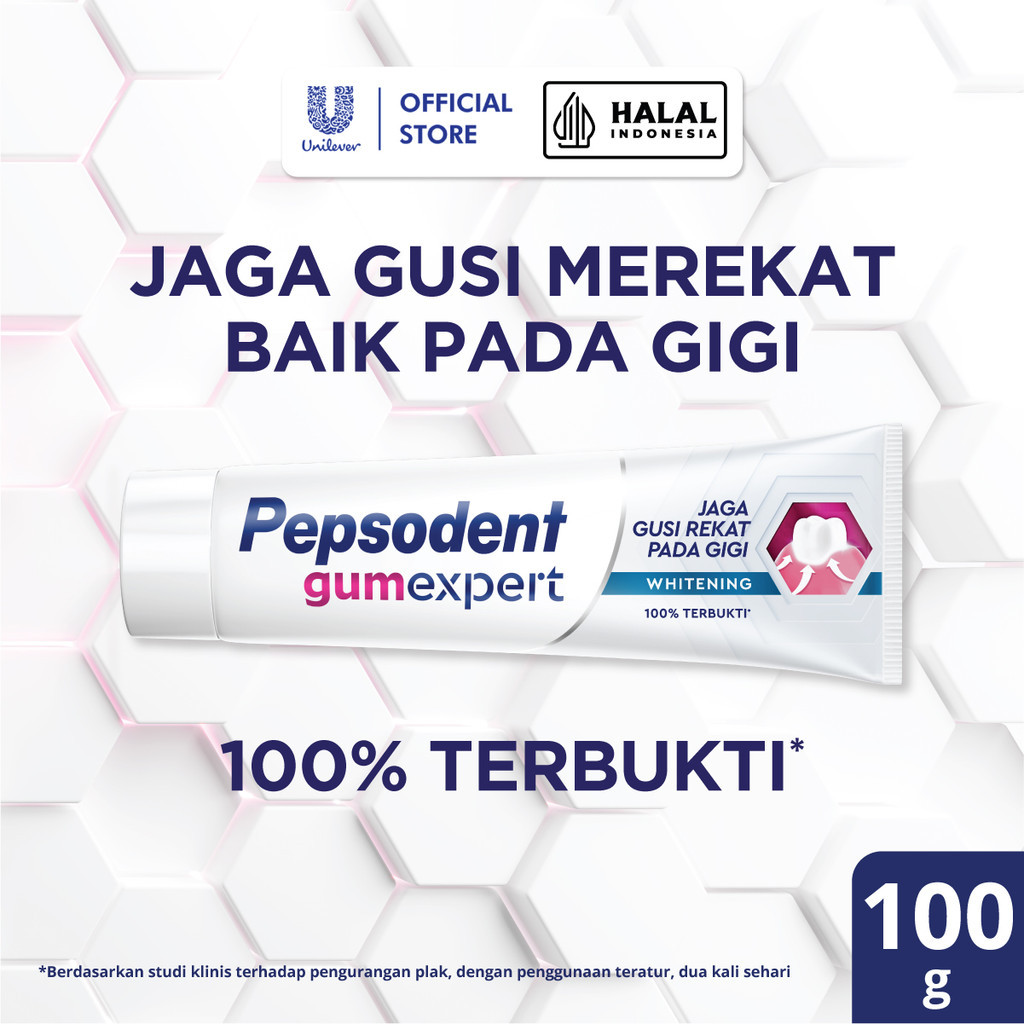 Pepsodent Toothpaste Pasta Gigi Gum Expert Whitening Jaga Gusi Rekat Pada Gigi 100g