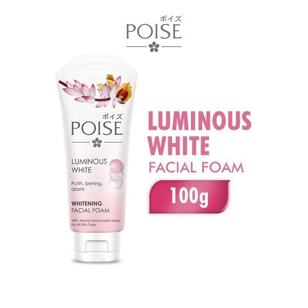 Poise Facial Foam Sabun Cuci Muka Luminous White Tube 100 gr