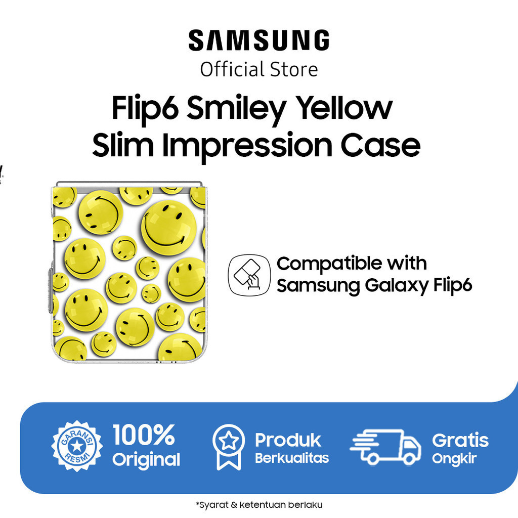 [Gift] Samsung Galaxy Z Flip6 Smiley Yellow Slim Impression Case