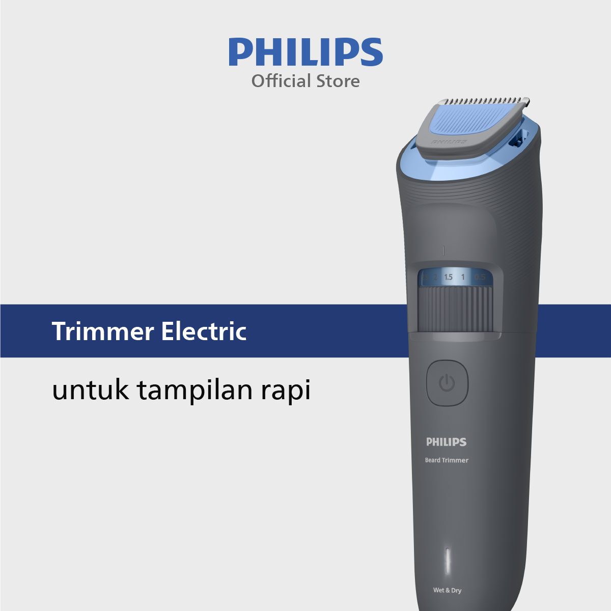Philips | Trimmer 3000 | Alat Cukur Trimmer Electric Kumis dan Jenggot Pria | Untuk Tampilan Rapi | 