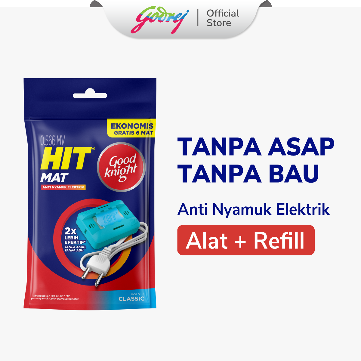 HIT Mat Alat Anti Nyamuk Ekonomis + Lampu - Obat Nyamuk Elektrik - Bunuh Nyamuk Penyebab Demam Berda
