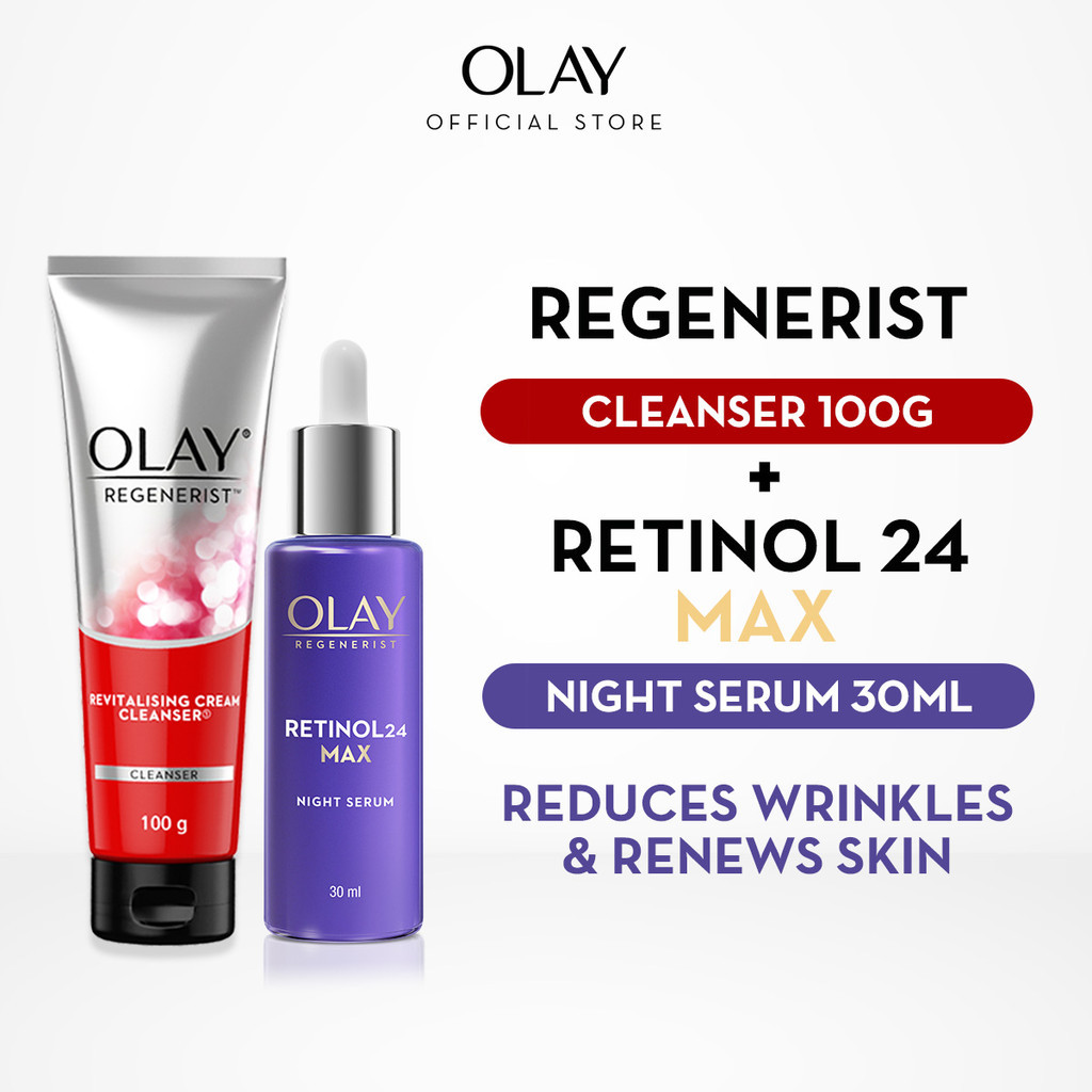 Olay Regenerist Retinol 24 MAX Night Serum Skincare Antiaging 30ml + Olay Regenerist Revitalizing Ni