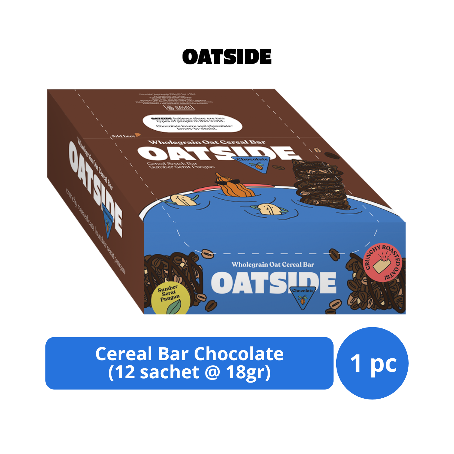 

OATSIDE Cereal Bar Chocolate 12s @ 18gr