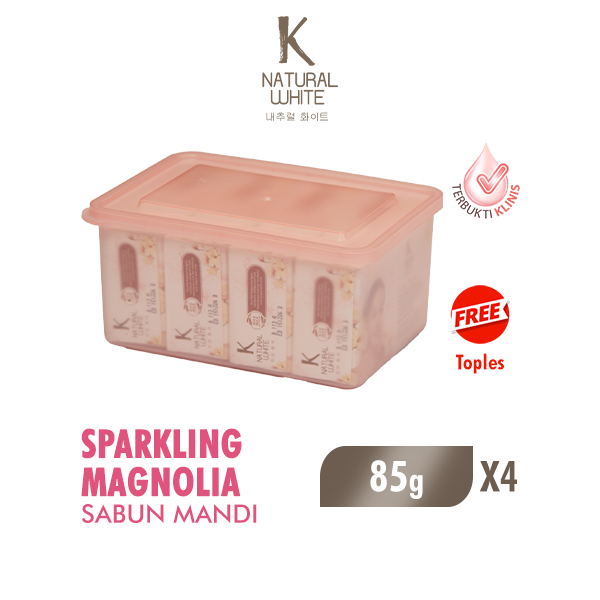 K Natural White Sabun Mandi Batang Magnolia 85 Gr X4