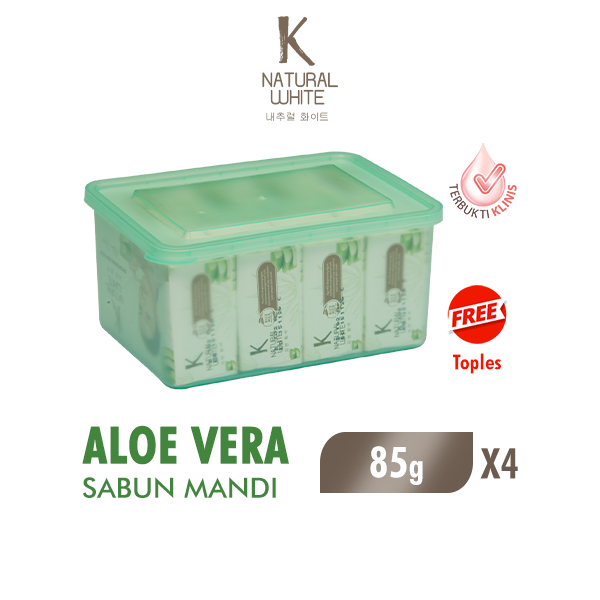 K Natural White Sabun Mandi Batang Aloe Vera 85 Gr X4
