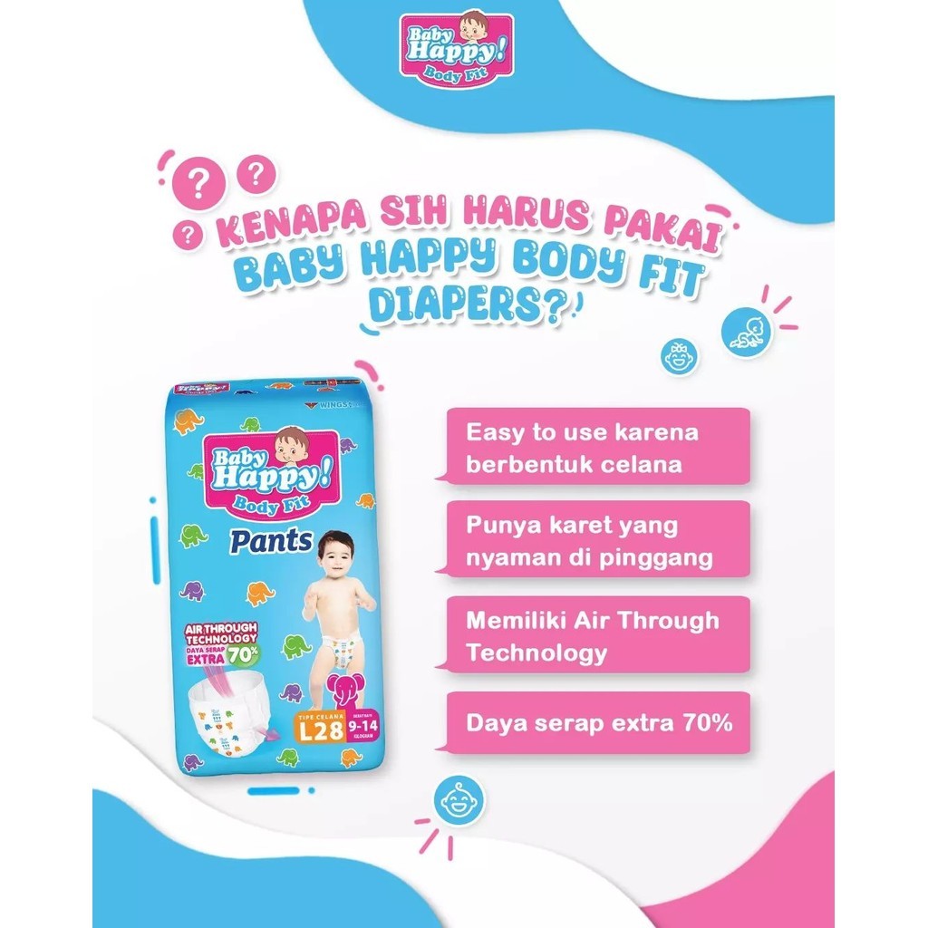 Baby Happy Pants Popok Bayi Celana S 38+2 - Gambar 3