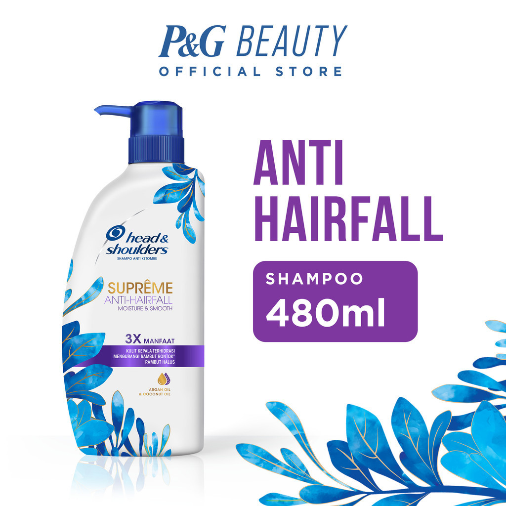 Head & Shoulders Sampo Anti Ketombe Supreme Anti Hairfall Perawatan Rambut 480ml / Head and Shoulder