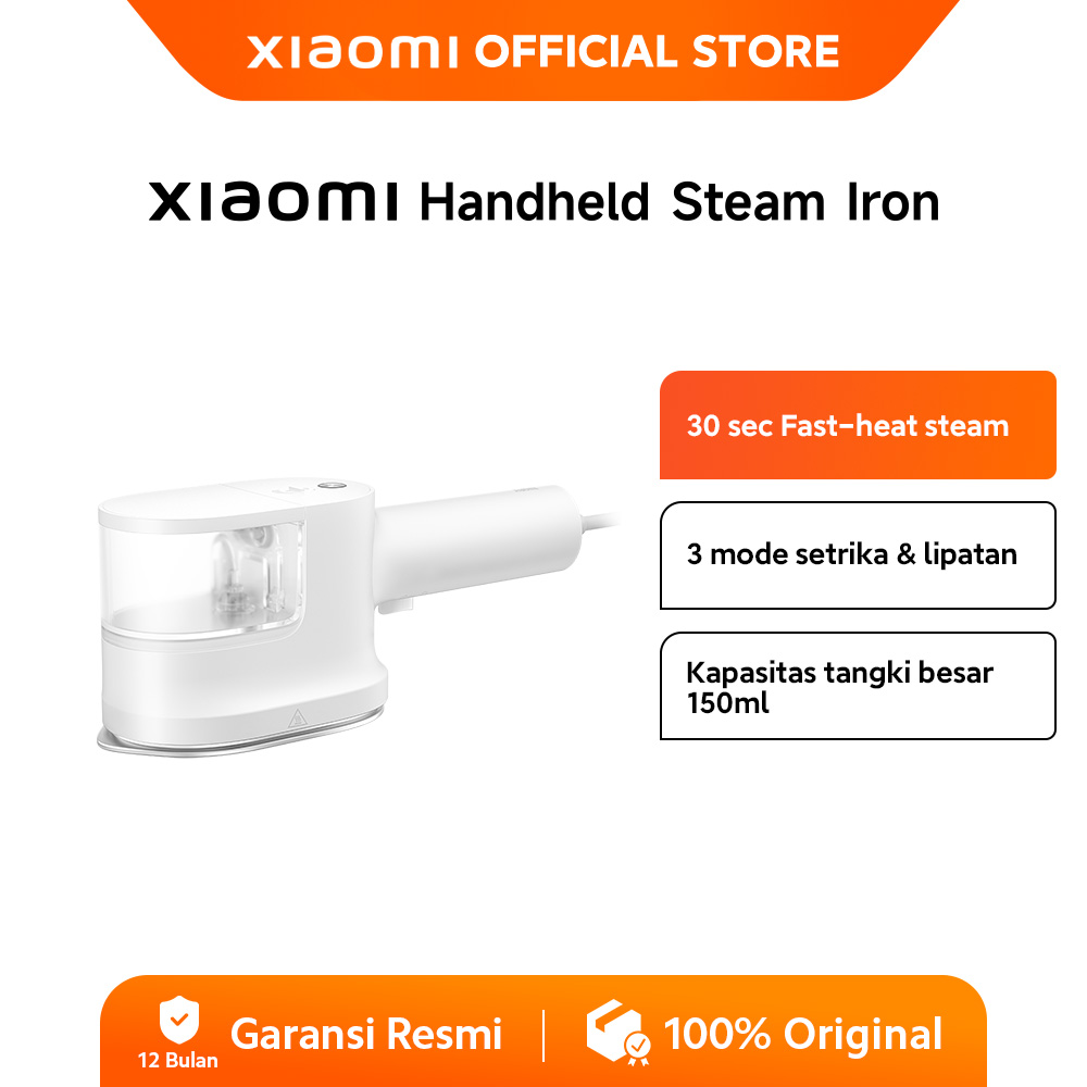 Xiaomi Handheld Steam Iron | 10 titik uap | Tekanan 30 kPa | Tangki air 150ml | Panas cepat dalam 30
