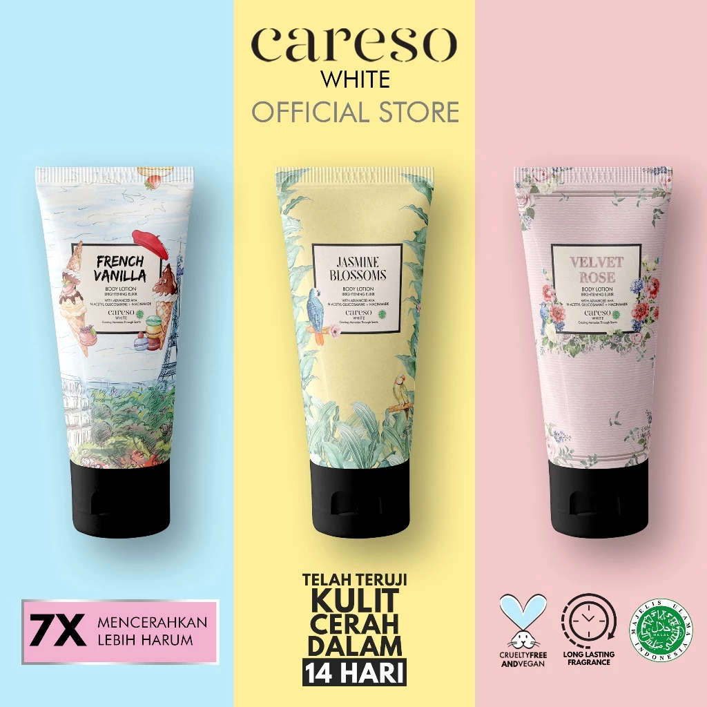 [GIMMICK] Careso - Body Lotion tube French Vanilla 50ml / Travel Size - Random