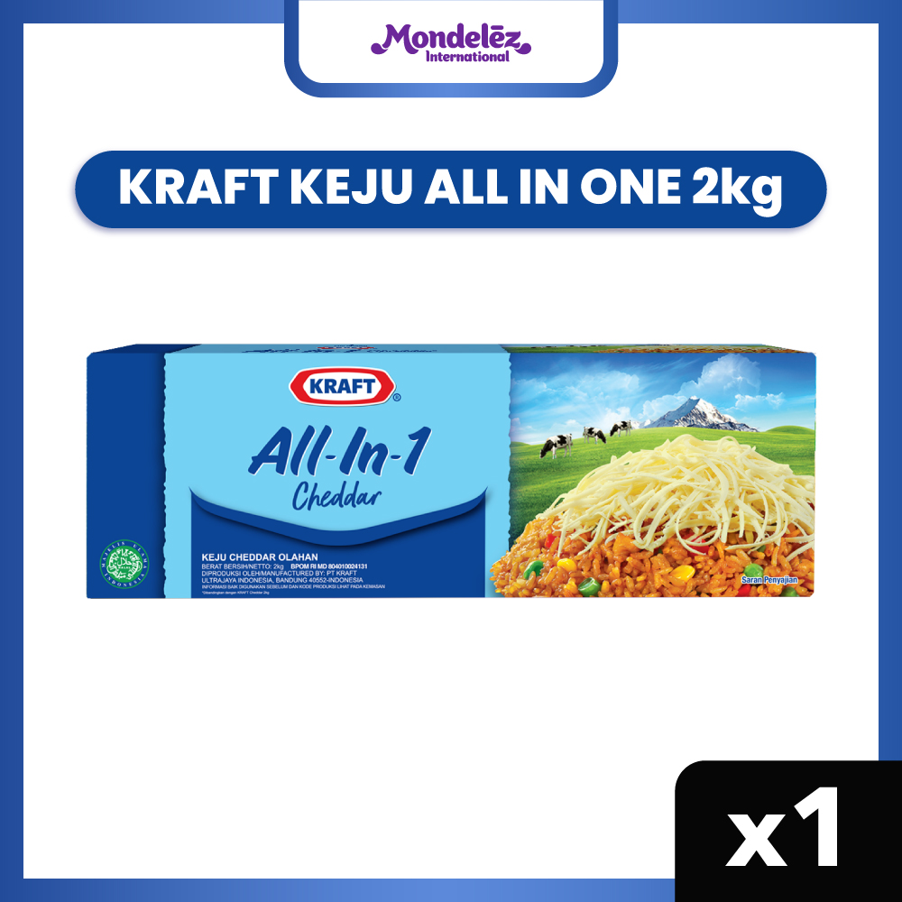 

Kraft Keju All in 1 Cheese 2 Kg | Cheese Tasty, Milky, dan Gurih dari Keju & Susu Asli New Zealand