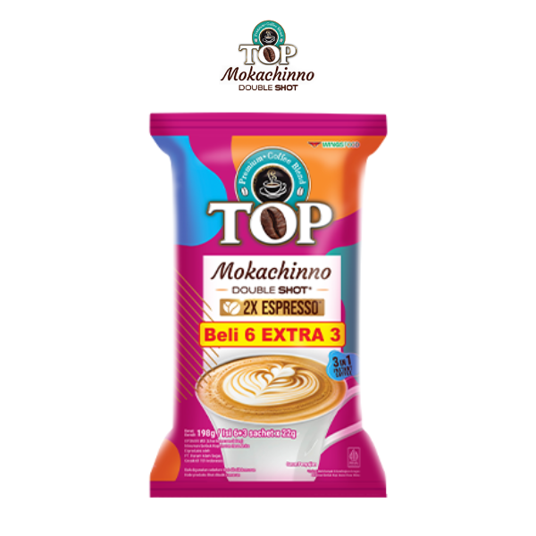Top Coffee Kopi Mokachinno Double Shot Instan Pack 22 gr isi 6 + 3 pcs - Gambar 2