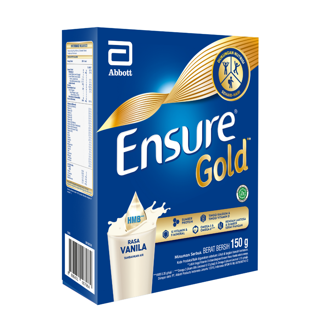 

[GIFT] Ensure Gold HMB Vanila 150 g - Nutrisi Dewasa Rendah Laktosa