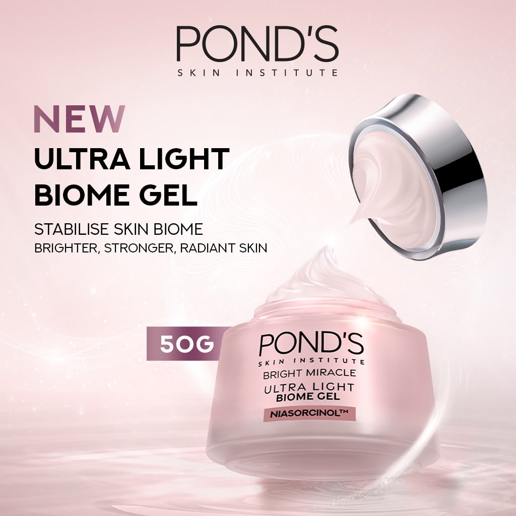 PONDS BRIGHT MIRACLE ULTRA LIGHT BIOME GEL - BRIGHTENING MOISTURIZER GEL 50GR