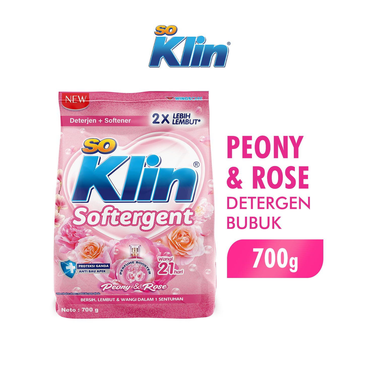 Soklin Deterjen Bubuk Softergent Peony & Rose 700 gr