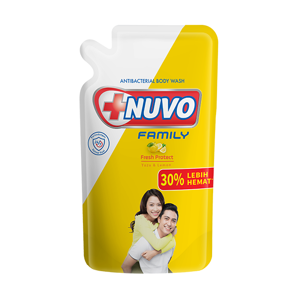 Nuvo Family Sabun Mandi Cair Kuning Fresh Protect Pouch 800 gr - Gambar 2