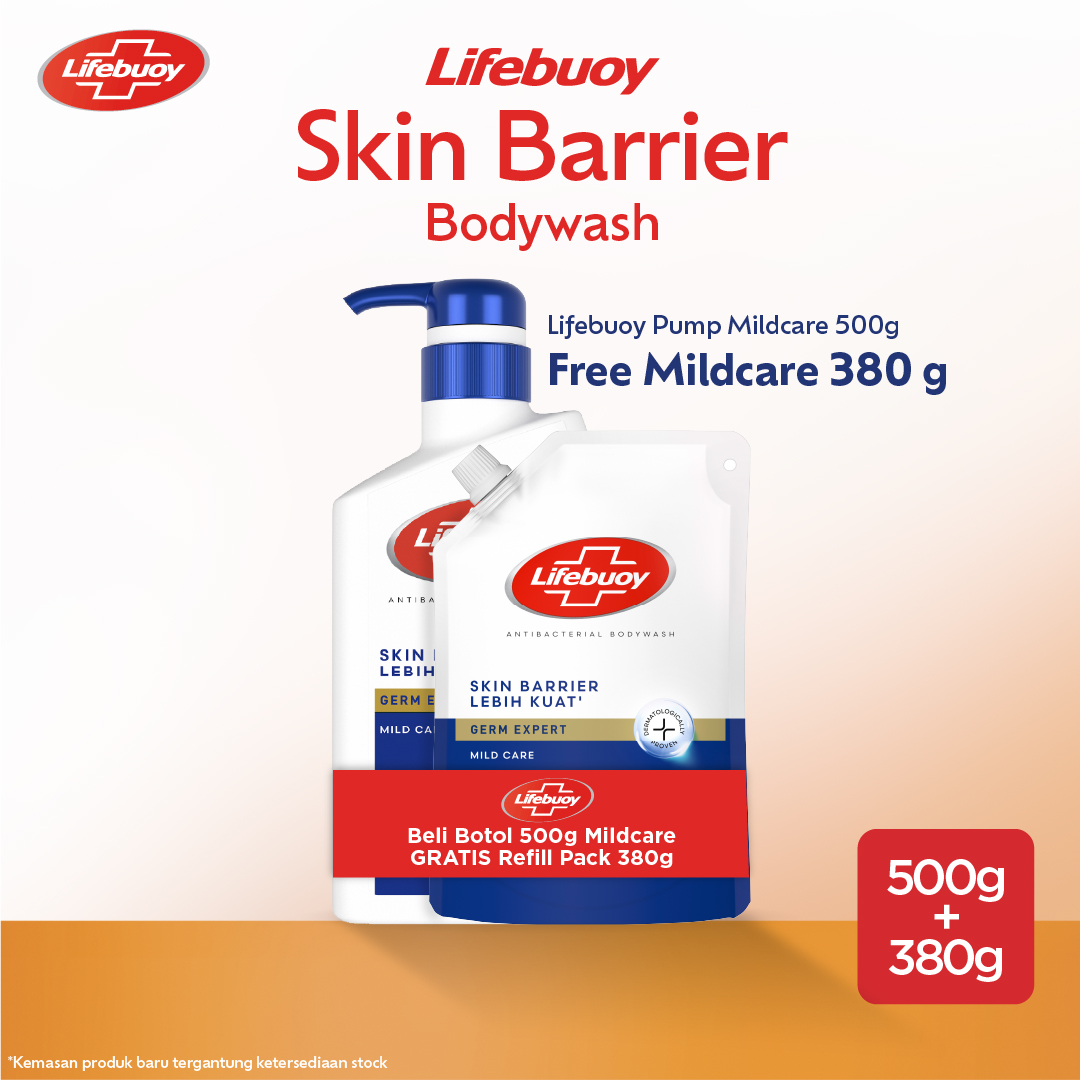 [BELI 2 LEBIH HEMAT] BUY 1 LIFEBUOY SABUN MANDI CAIR BODY WASH MILD CARE ANTIBAKTERI PUMP 500G GET 1