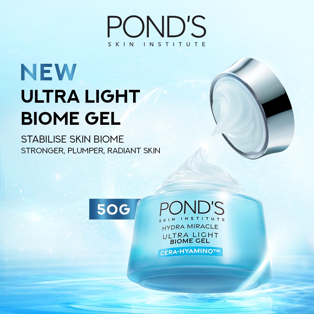 PONDS HYDRA MIRACLE ULTRA LIGHT BIOME GEL - HYDRATING MOISTURIZER GEL 50GR
